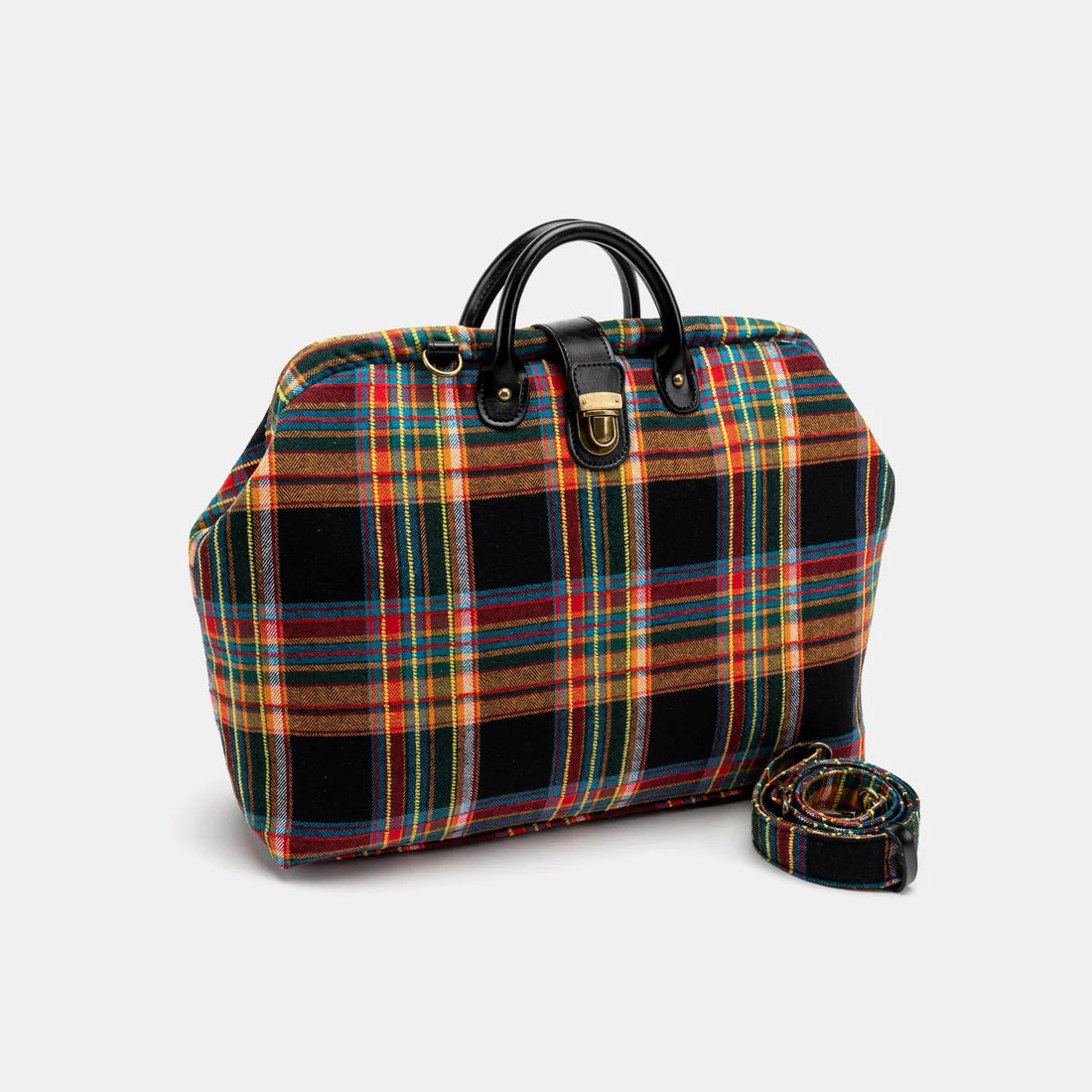 Vintage Tartan Plaid Doctor Top Handle Weekender Bag