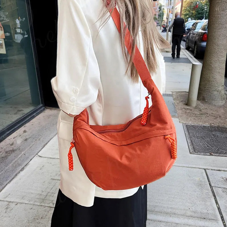 Lightweight Nylon Adjustable Crossbody Hobo Bag