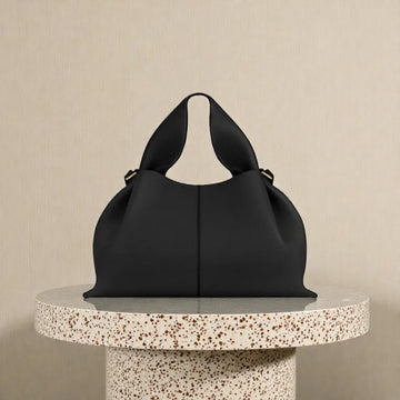 Soft Genuine Leather Cloud Shape Convertible Shoulder Crossbody Bag